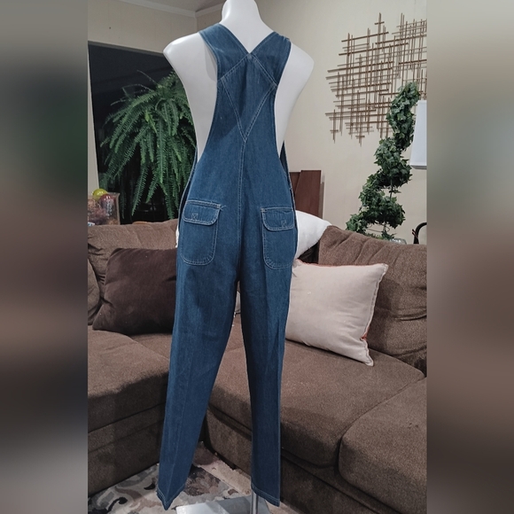 90's Women’s Blue Denim Jean Overalls Sz S Farmer Country Timeless Basic Classic - Picture 11 of 12